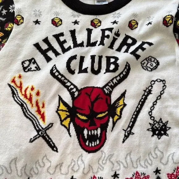 Netflix Stranger Things Hellfire Club Christmas Unisex Sweater, Size Large. - Picture 9 of 15